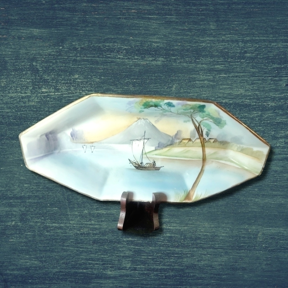 Nippon Antique Hand Painted Celery Dish